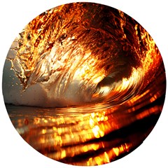 Wave Art Mood Water Sea Beach Wooden Puzzle Round