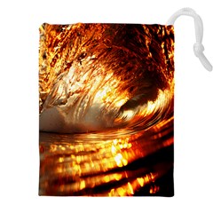 Wave Art Mood Water Sea Beach Drawstring Pouch (4xl) by Maspions