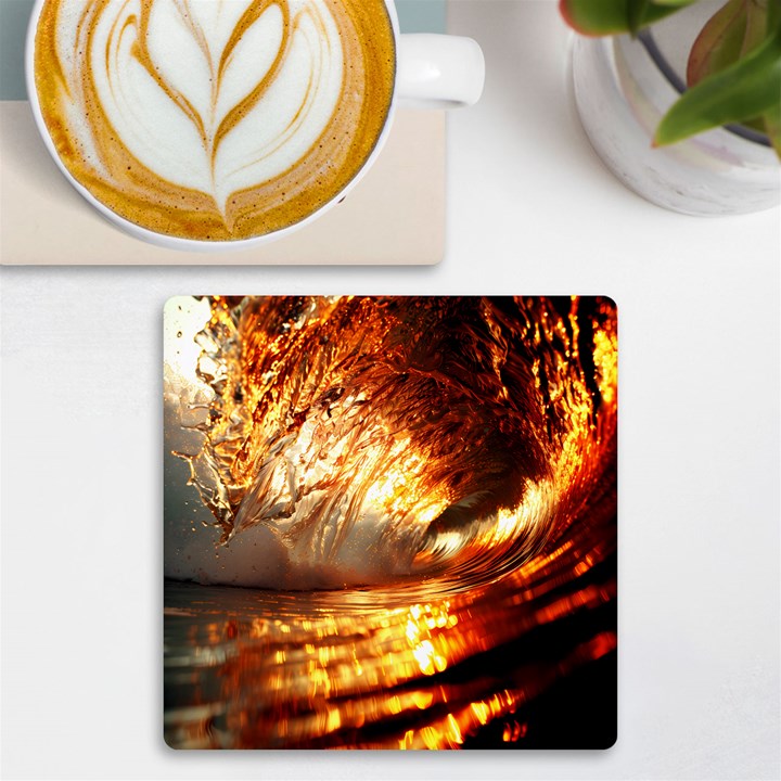 Wave Art Mood Water Sea Beach UV Print Square Tile Coaster 