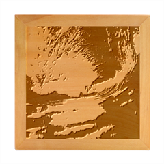 Wave Art Mood Water Sea Beach Wood Photo Frame Cube