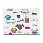 Cat Dog Pet Doodle Cartoon Sketch Cute Kitten Kitty Animal Drawing Pattern Sticker A4 (100 pack) Front