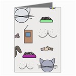 Cat Dog Pet Doodle Cartoon Sketch Cute Kitten Kitty Animal Drawing Pattern Greeting Card Left