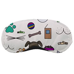 Cat Dog Pet Doodle Cartoon Sketch Cute Kitten Kitty Animal Drawing Pattern Sleep Mask by Bedest