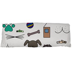 Cat Dog Pet Doodle Cartoon Sketch Cute Kitten Kitty Animal Drawing Pattern Body Pillow Case Dakimakura (two Sides) by Bedest