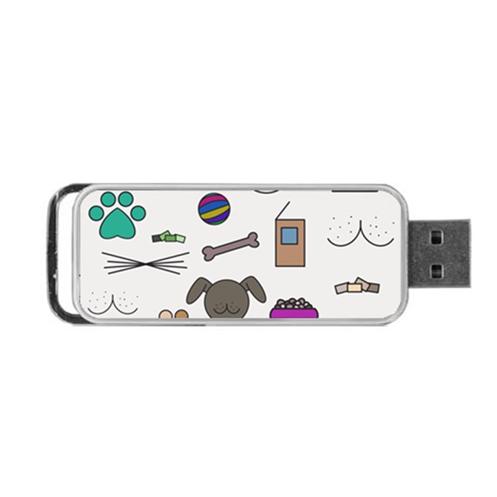 Cat Dog Pet Doodle Cartoon Sketch Cute Kitten Kitty Animal Drawing Pattern Portable USB Flash (Two Sides)