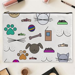 Cat Dog Pet Doodle Cartoon Sketch Cute Kitten Kitty Animal Drawing Pattern Cosmetic Bag (xxxl) by Bedest