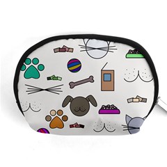 Cat Dog Pet Doodle Cartoon Sketch Cute Kitten Kitty Animal Drawing Pattern Accessory Pouch (medium) by Bedest