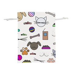 Cat Dog Pet Doodle Cartoon Sketch Cute Kitten Kitty Animal Drawing Pattern Lightweight Drawstring Pouch (s) by Bedest