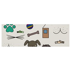 Cat Dog Pet Doodle Cartoon Sketch Cute Kitten Kitty Animal Drawing Pattern Banner And Sign 12  X 4  by Bedest