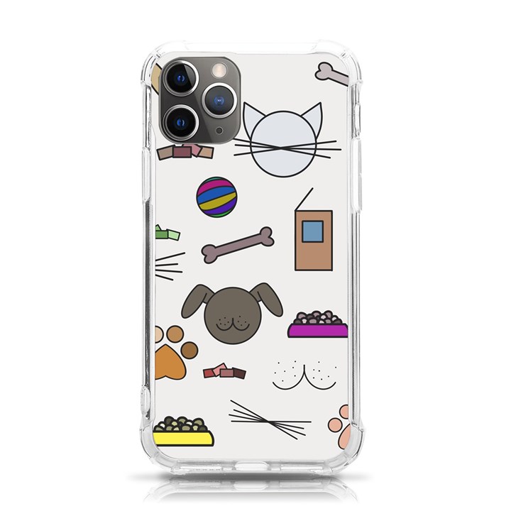 Cat Dog Pet Doodle Cartoon Sketch Cute Kitten Kitty Animal Drawing Pattern iPhone 11 Pro 5.8 Inch TPU UV Print Case