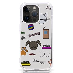 Cat Dog Pet Doodle Cartoon Sketch Cute Kitten Kitty Animal Drawing Pattern Iphone 14 Pro Tpu Uv Print Case by Bedest