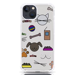 Cat Dog Pet Doodle Cartoon Sketch Cute Kitten Kitty Animal Drawing Pattern Iphone 13 Tpu Uv Print Case by Bedest