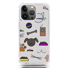 Cat Dog Pet Doodle Cartoon Sketch Cute Kitten Kitty Animal Drawing Pattern Iphone 13 Pro Tpu Uv Print Case by Bedest