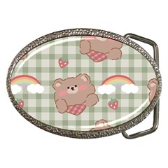 Bear Cartoon Pattern Strawberry Rainbow Nature Animal Cute Design Belt Buckles