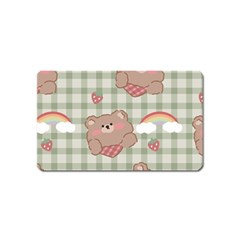 Bear Cartoon Pattern Strawberry Rainbow Nature Animal Cute Design Magnet (name Card) by Bedest