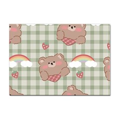 Bear Cartoon Pattern Strawberry Rainbow Nature Animal Cute Design Sticker A4 (10 Pack) by Bedest