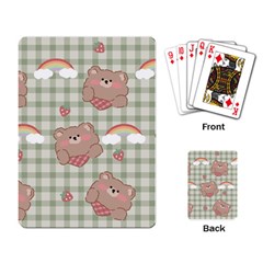 Bear Cartoon Pattern Strawberry Rainbow Nature Animal Cute Design Playing Cards Single Design (rectangle) by Bedest