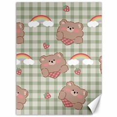 Bear Cartoon Pattern Strawberry Rainbow Nature Animal Cute Design Canvas 36  X 48  by Bedest