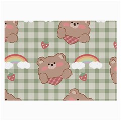 Bear Cartoon Pattern Strawberry Rainbow Nature Animal Cute Design Large Glasses Cloth (2 Sides) by Bedest