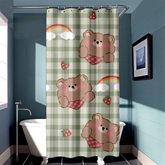 Bear Cartoon Pattern Strawberry Rainbow Nature Animal Cute Design Shower Curtain 36  X 72  (stall)  by Bedest