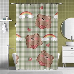 Bear Cartoon Pattern Strawberry Rainbow Nature Animal Cute Design Shower Curtain 48  X 72  (small)  by Bedest