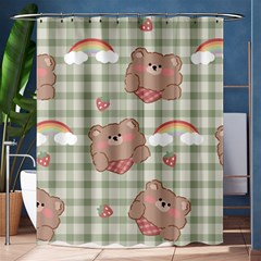 Bear Cartoon Pattern Strawberry Rainbow Nature Animal Cute Design Shower Curtain 60  X 72  (medium)  by Bedest