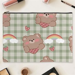 Bear Cartoon Pattern Strawberry Rainbow Nature Animal Cute Design Cosmetic Bag (xxxl) by Bedest