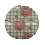 Bear Cartoon Pattern Strawberry Rainbow Nature Animal Cute Design Standard 15  Premium Round Cushions Front