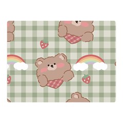 Bear Cartoon Pattern Strawberry Rainbow Nature Animal Cute Design Two Sides Premium Plush Fleece Blanket (mini) by Bedest