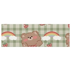 Bear Cartoon Pattern Strawberry Rainbow Nature Animal Cute Design Banner And Sign 9  X 3  by Bedest