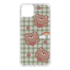 Bear Cartoon Pattern Strawberry Rainbow Nature Animal Cute Design Iphone 14 Plus Tpu Uv Print Case by Bedest