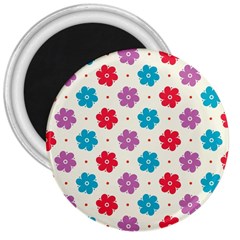 Abstract Art Pattern Colorful Artistic Flower Nature Spring 3  Magnets