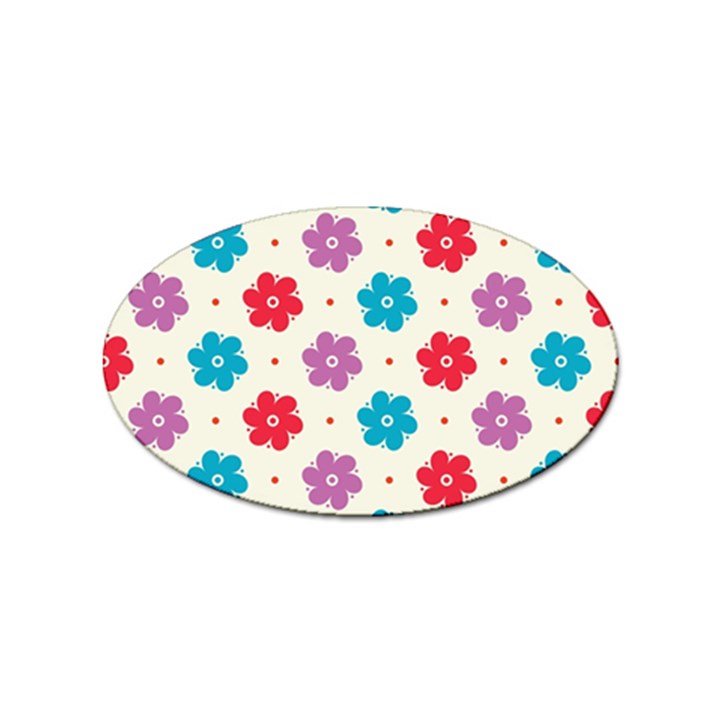 Abstract Art Pattern Colorful Artistic Flower Nature Spring Sticker Oval (100 pack)