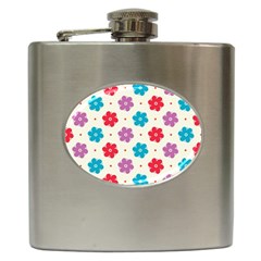 Abstract Art Pattern Colorful Artistic Flower Nature Spring Hip Flask (6 Oz) by Bedest