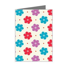 Abstract Art Pattern Colorful Artistic Flower Nature Spring Mini Greeting Card by Bedest