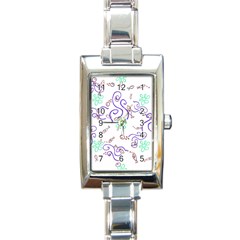 Fish Lilies Sea Aquatic Flowers Algae Bubble Animal Wildlife Nature Ocean Rectangle Italian Charm Watch by Bedest