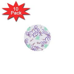 Fish Lilies Sea Aquatic Flowers Algae Bubble Animal Wildlife Nature Ocean 1  Mini Buttons (10 Pack)  by Bedest