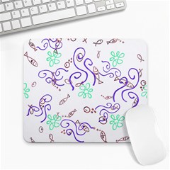 Fish Lilies Sea Aquatic Flowers Algae Bubble Animal Wildlife Nature Ocean Large Mousepad by Bedest