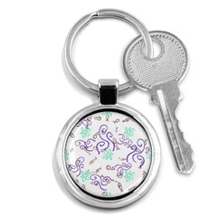 Fish Lilies Sea Aquatic Flowers Algae Bubble Animal Wildlife Nature Ocean Key Chain (round) by Bedest