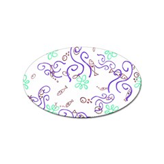 Fish Lilies Sea Aquatic Flowers Algae Bubble Animal Wildlife Nature Ocean Sticker (oval) by Bedest