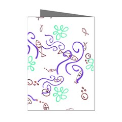 Fish Lilies Sea Aquatic Flowers Algae Bubble Animal Wildlife Nature Ocean Mini Greeting Cards (pkg Of 8) by Bedest