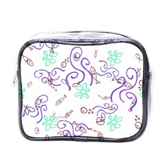 Fish Lilies Sea Aquatic Flowers Algae Bubble Animal Wildlife Nature Ocean Mini Toiletries Bag (one Side) by Bedest