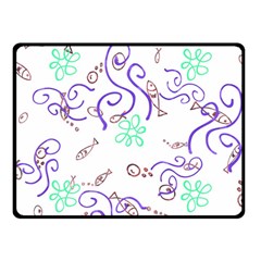 Fish Lilies Sea Aquatic Flowers Algae Bubble Animal Wildlife Nature Ocean Fleece Blanket (small) by Bedest