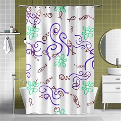 Fish Lilies Sea Aquatic Flowers Algae Bubble Animal Wildlife Nature Ocean Shower Curtain 48  X 72  (small)  by Bedest