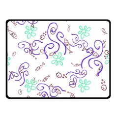 Fish Lilies Sea Aquatic Flowers Algae Bubble Animal Wildlife Nature Ocean Two Sides Fleece Blanket (small) by Bedest