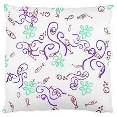 Fish Lilies Sea Aquatic Flowers Algae Bubble Animal Wildlife Nature Ocean 16  Baby Flannel Cushion Case (two Sides)