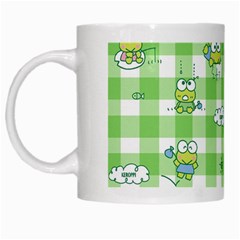 Frog Cartoon Pattern Cloud Animal Cute Seamless White Mug by Bedest