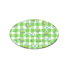 Frog Cartoon Pattern Cloud Animal Cute Seamless Sticker (oval) by Bedest