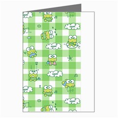 Frog Cartoon Pattern Cloud Animal Cute Seamless Greeting Card by Bedest