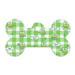 Frog Cartoon Pattern Cloud Animal Cute Seamless Dog Tag Bone (one Side) by Bedest